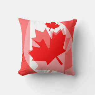 Coussin Style canadien Feuille d'érable rouge en couches C