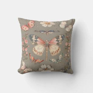 Coussin Style Cottagecore Papillons Moths