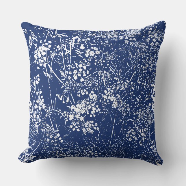 Coussin Style Cyanotype Parsène De Vache (Recto)