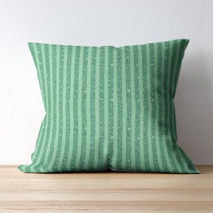 Coussin Style de bandes verticales en vert jade classique
