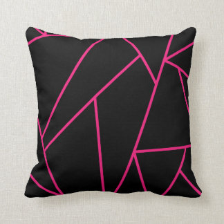 Coussin Style de mosaïque rose et noire réversible