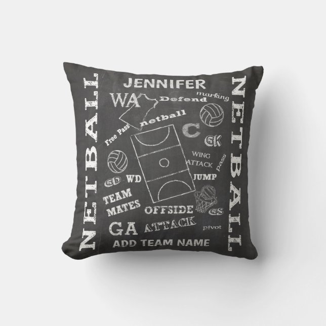 Coussin Style de tableau de bord de netball personnalisé (Recto)
