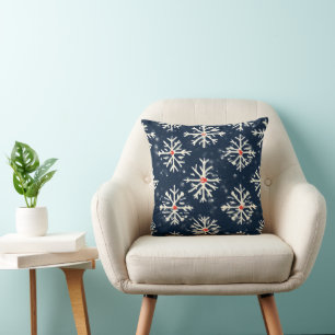 Coussin Style hivernal Motif de flocon de neige