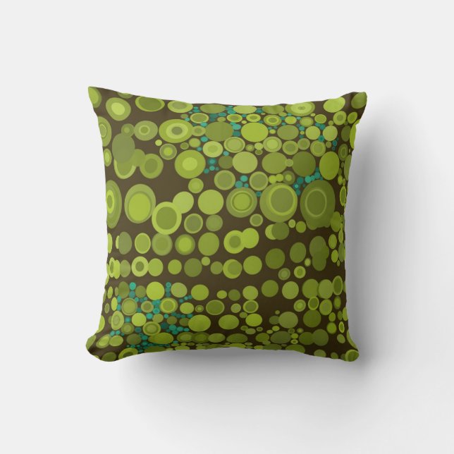 Coussin Style moderne Abstrait Dots Terre Poussins Vert (Recto)