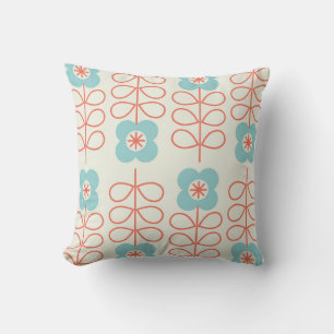 Coussin Style nordique Géométrique Floral Vintage.