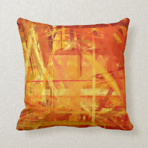 Coussin Style peint par beaux-arts jaune-orange