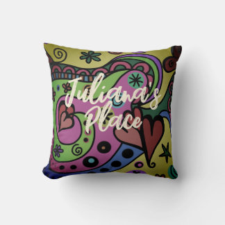 Coussin Style psychédélique art 60s les années 70 personna