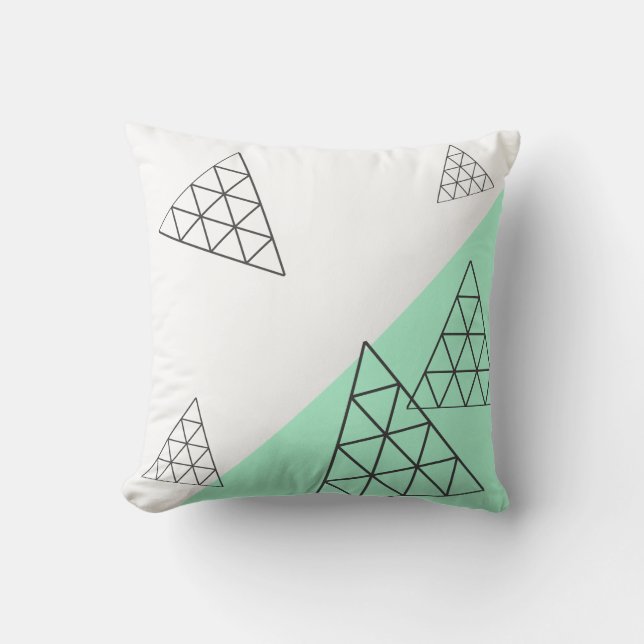 Coussin Style Pyramide Triangle Géométrie Pastel (Recto)