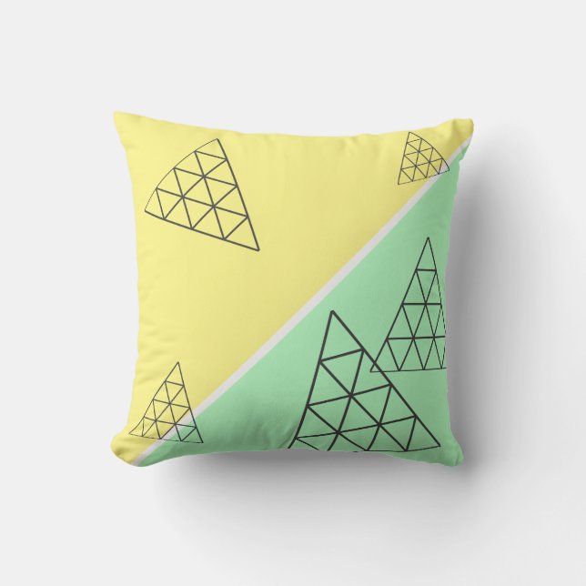 Coussin Style Pyramide Triangle Géométrie Pastel (Recto)