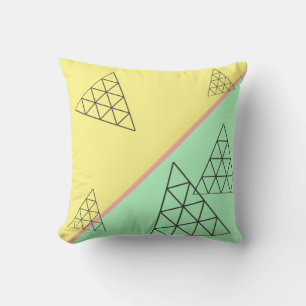 Coussin Style Pyramide Triangle Géométrie Pastel