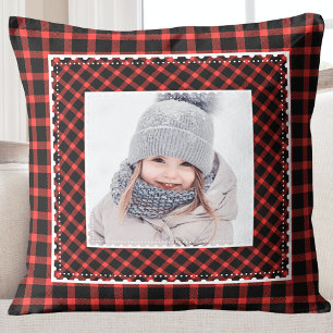 Coussin Style Rouge Plaid Enfants Photo Fête Noël