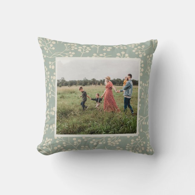 Coussin Style Sage Floral Moderne Agritourisme Photo perso (Recto)
