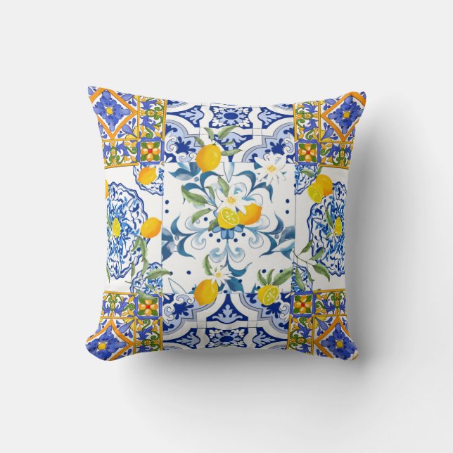 Coussin  Style sicilien, art d'été Cushion (Recto)
