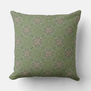 Coussin Style vintage Patchs vert clair et rose