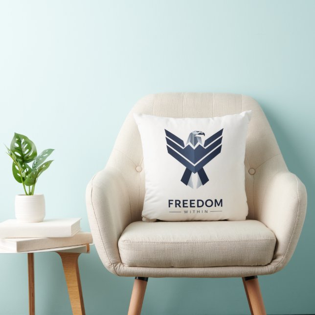 Coussin Stylized Blue Eagle "Freedom Within" (Chaise)