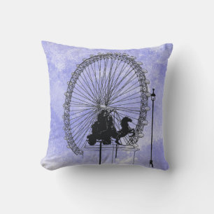 Coussin Stylo d'attraction Londres Iconique et Violet bleu