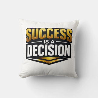 Coussin Success Gold Typography on Black