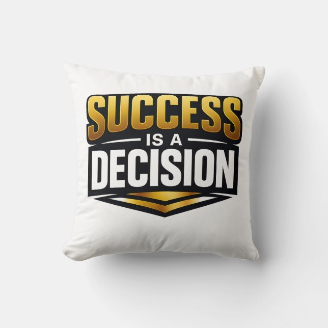 Coussin Success Gold Typography on Black (Recto)