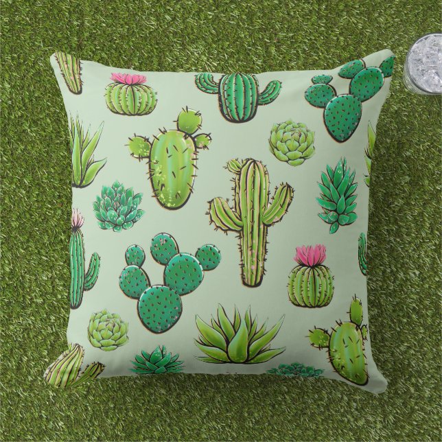 Coussin Succulentes vertes  (Herbe)