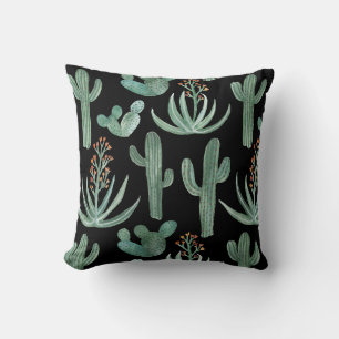 Coussin Succulents et cactus saguaro sur arrière - plan no