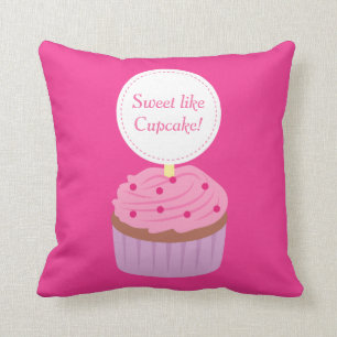 Coussin Sucré comme Cupcake, Rose, Pour Filles