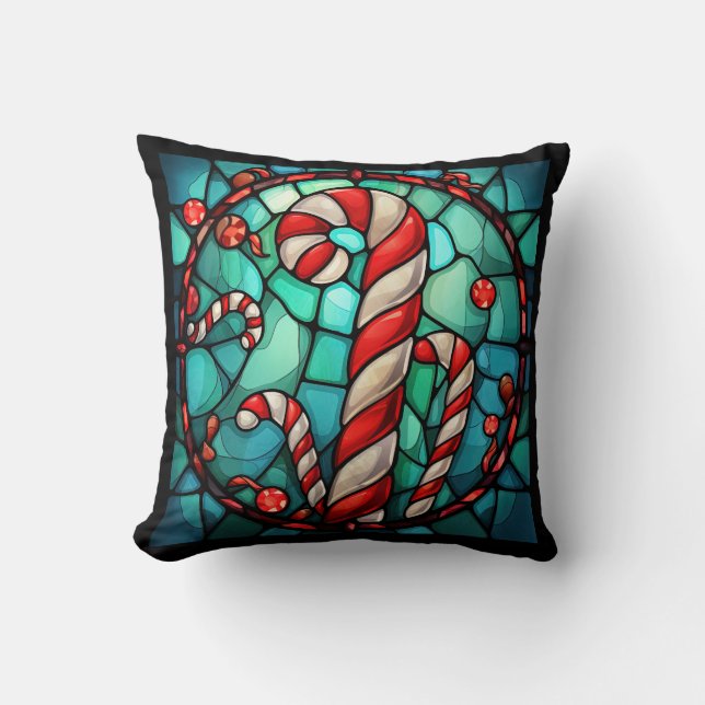 Coussin Sucre de canne Verre de Noël (Recto)
