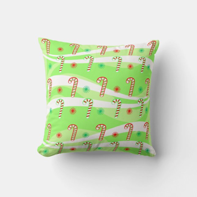 Coussin Sucres de canne de Noël modernes design (Recto)