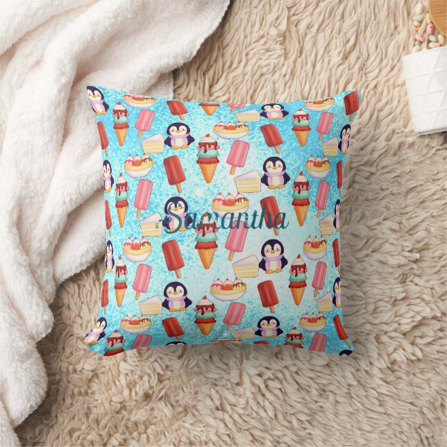 Coussin Sucres de crème glacée de pingouin (Couverture)