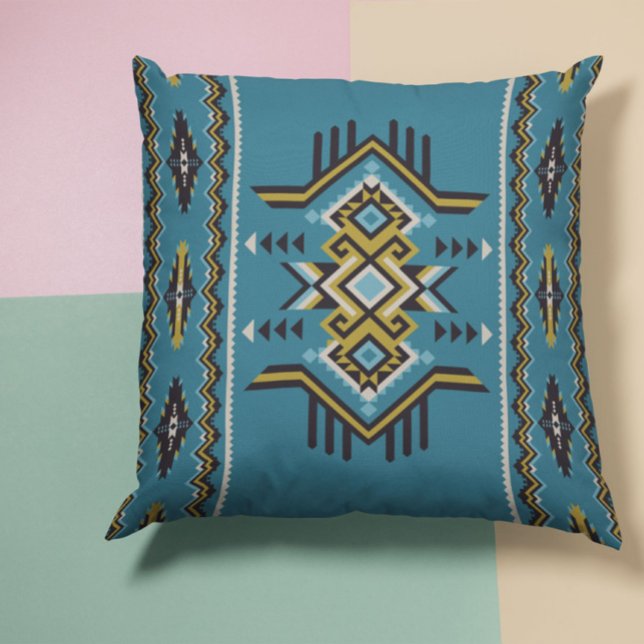 Coussin Sud-Ouest Bleu Et Jaune (Créateur téléchargé)