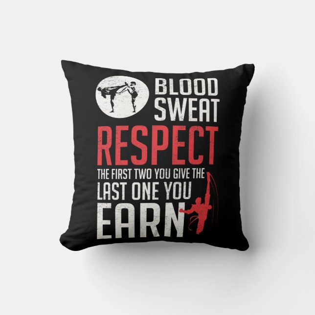 Coussin Sueur de sang Respecter le hapkido taekwondo karat (Recto)