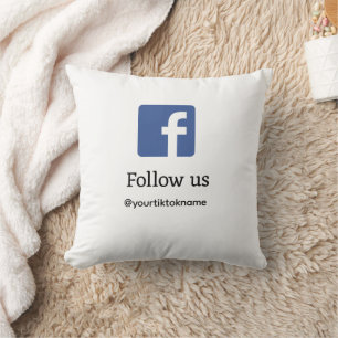 Coussin suivez-nous facebook nom d'utilisateur médias soci