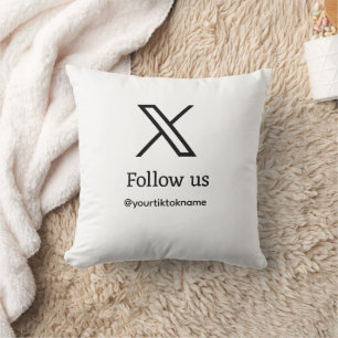 Coussin suivre twitter X nom d'utilisateur médias sociaux 