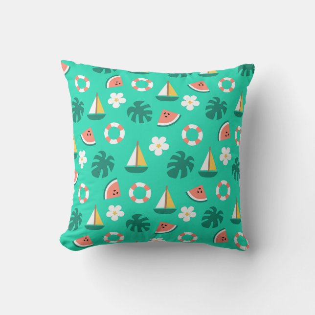 Coussin Summer Beach Motif amusant (Recto)