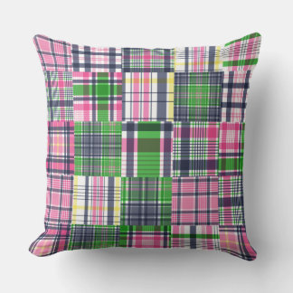 Coussin Summer Madras Plaid Preppy Patchwork
