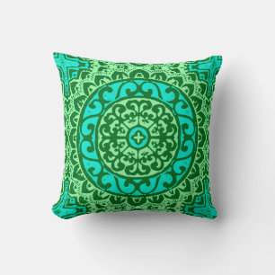 Coussin Sun Mandala, Sud-Ouest, Vert citron