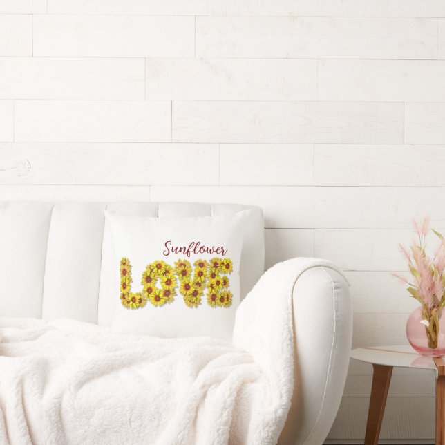 Coussin Sunflower Love Throw Pillow (Canapé)