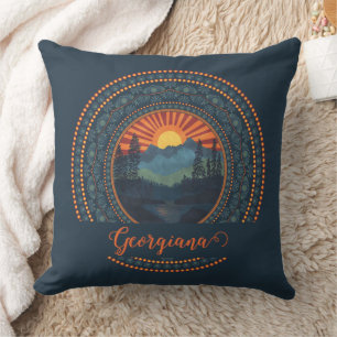 Coussin Sunset Dot Mandala Vintage Wilderness personnalisé