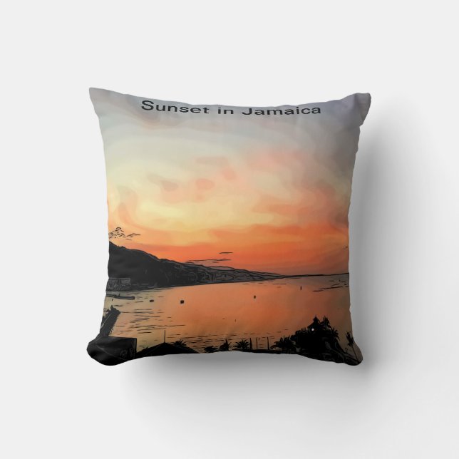 Coussin Sunset en Jamaïque (Recto)