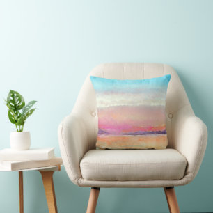 Coussin Sunset Pastel Beach Art