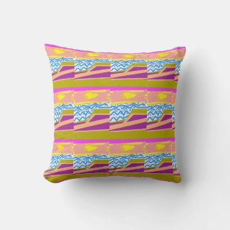 Coussin Sunset Yacht Waves Throw Pillow