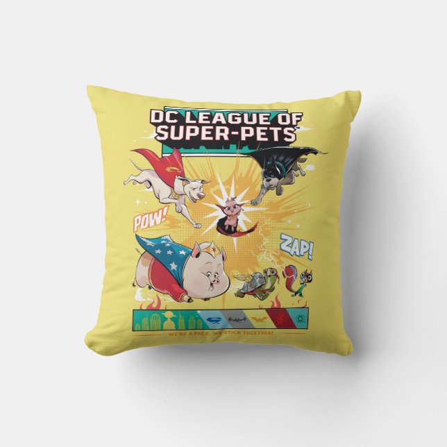 Coussin Super-Animaux : Nous sommes un pack, nous nous bat (Recto)