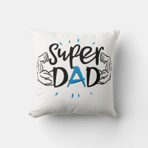 Coussin Super Dad Throw Pillow – Cozy Father Gift