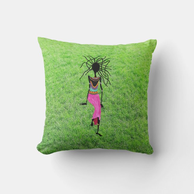 Coussin Super, Danser sur l'oreiller à lancer d'herbe (Recto)