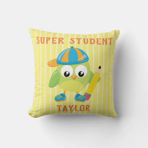 Coussin Super étudiant de la Chouette verte