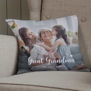 Coussin Super grand grand-mère sur mesure Deux garde-photo