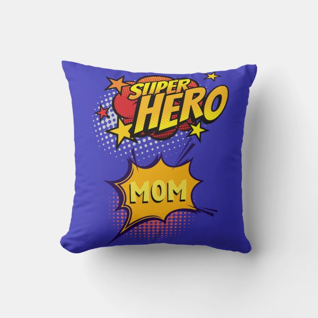 Coussin Super Hero Mom Comic Style de livre (Recto)