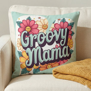 Coussin Super Mama Retro Floral les années 70 Design esthé