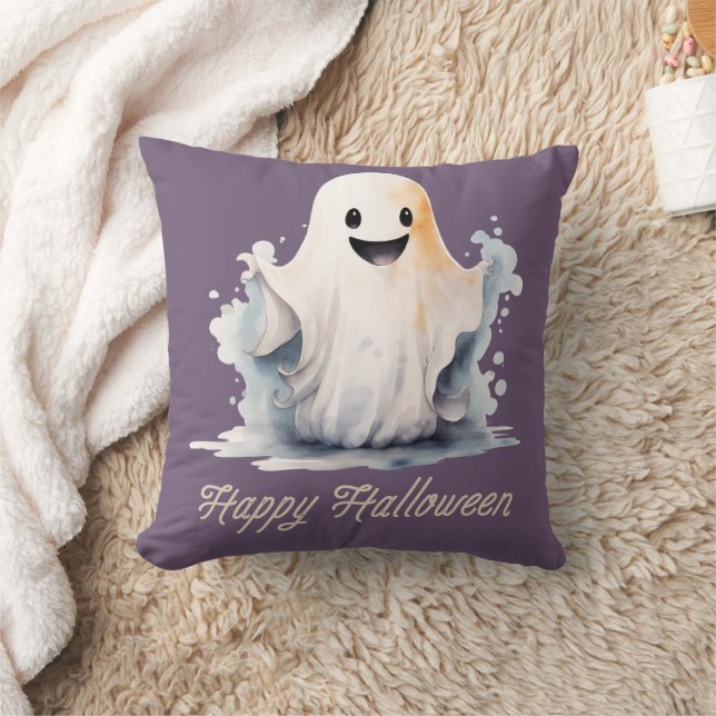 Coussin Super mignon et heureux Fantôme pourpre Joyeux Hal (Couverture)