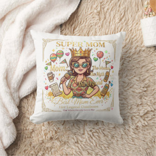 Coussin Super mom sticker