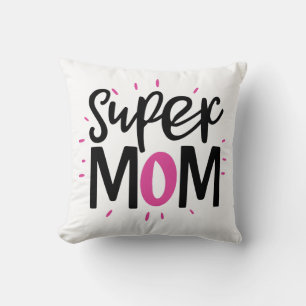 Coussin Super Mom Throw Pillow – Cozy Mother Gift